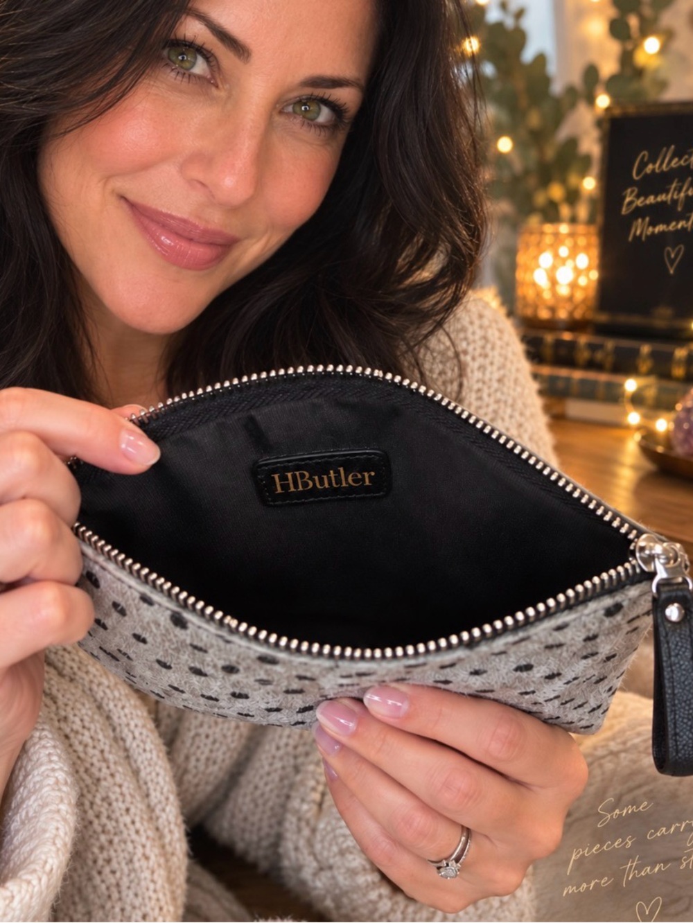 HButler Spotted Wristlet Clutch Gray Black Hair-On Hide